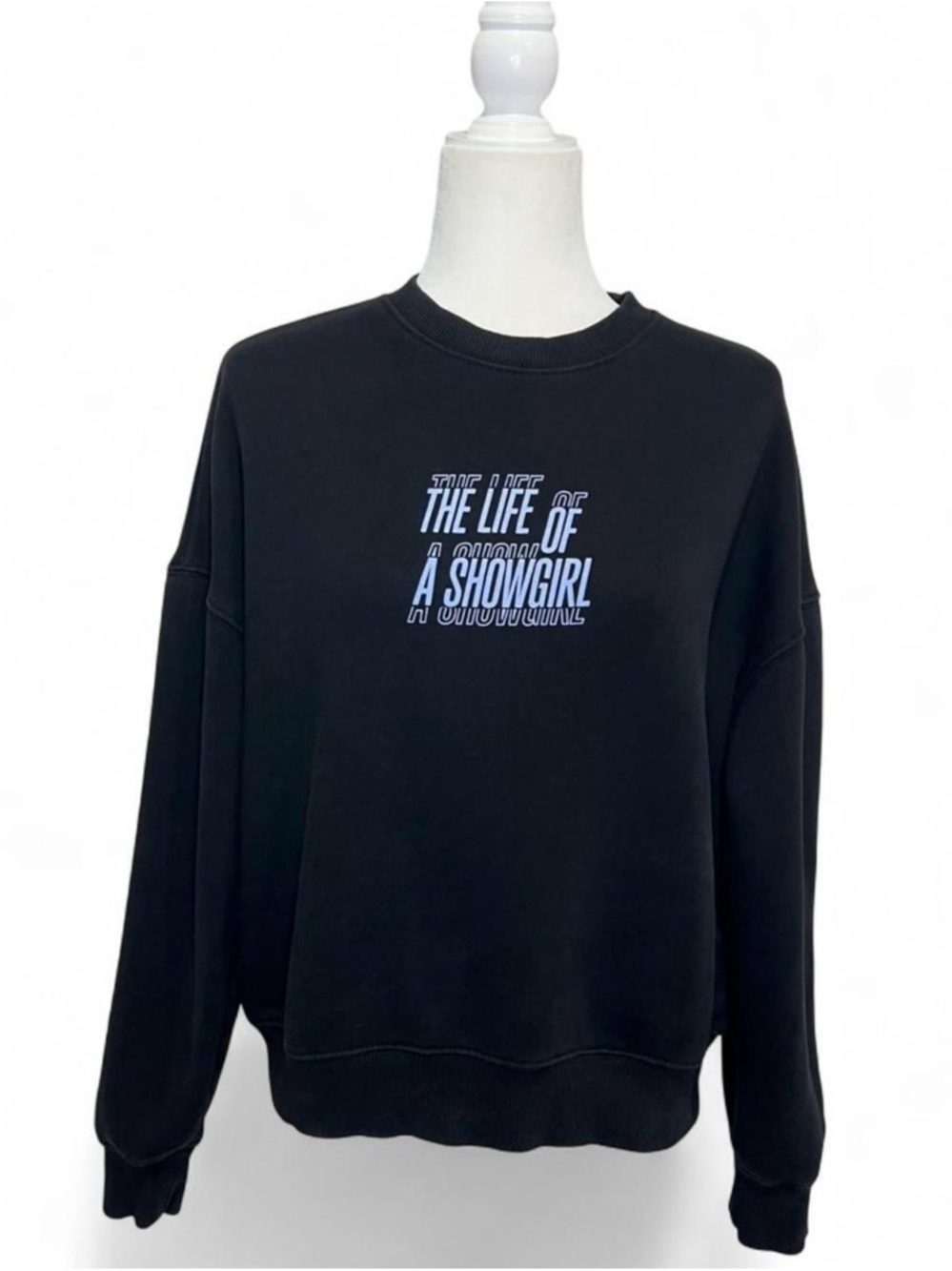 Taylor Swift life of a show girl film strip black crewneck sweatshirt